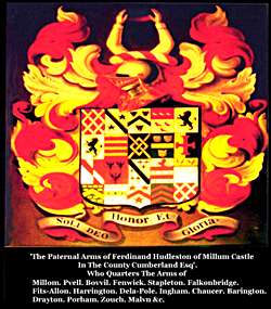 The Paternal Arms of Ferdinand Hudleston of Millum Castle