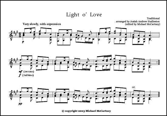 Arrangement of - Light o' Love